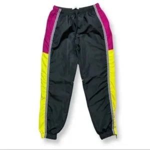 Urban Outfitters, Men’s color block retro 80’s colorful track pants joggers